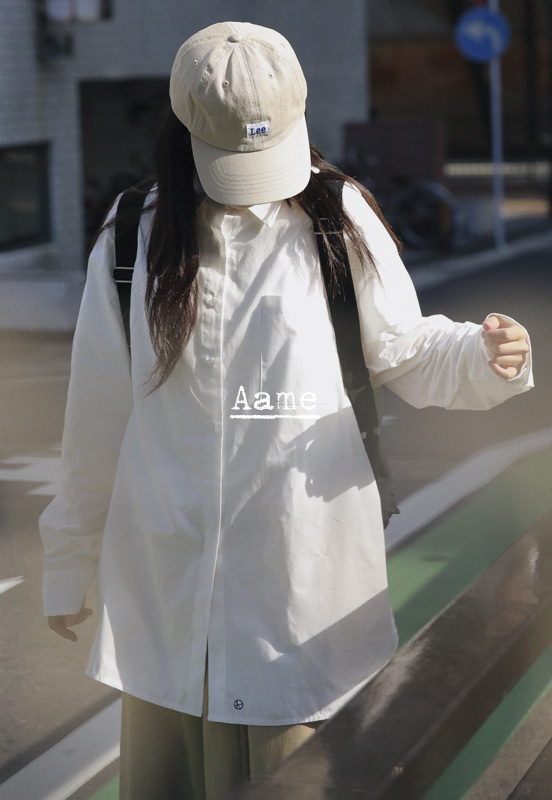 Aame White Long Shirt 빡선생